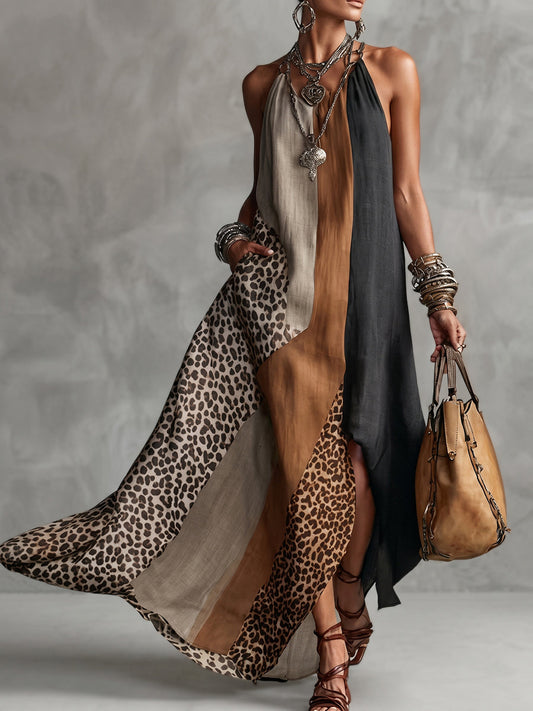 Vega - Abito Maxi Leopardato Premium