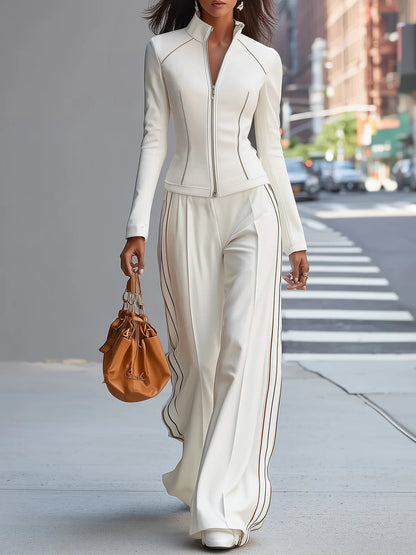 Valentina - Outfit Elegante Pantalone Ampio con Zip