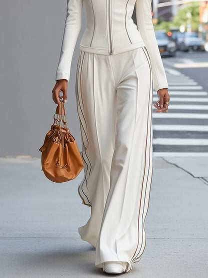Valentina - Outfit Elegante Pantalone Ampio con Zip