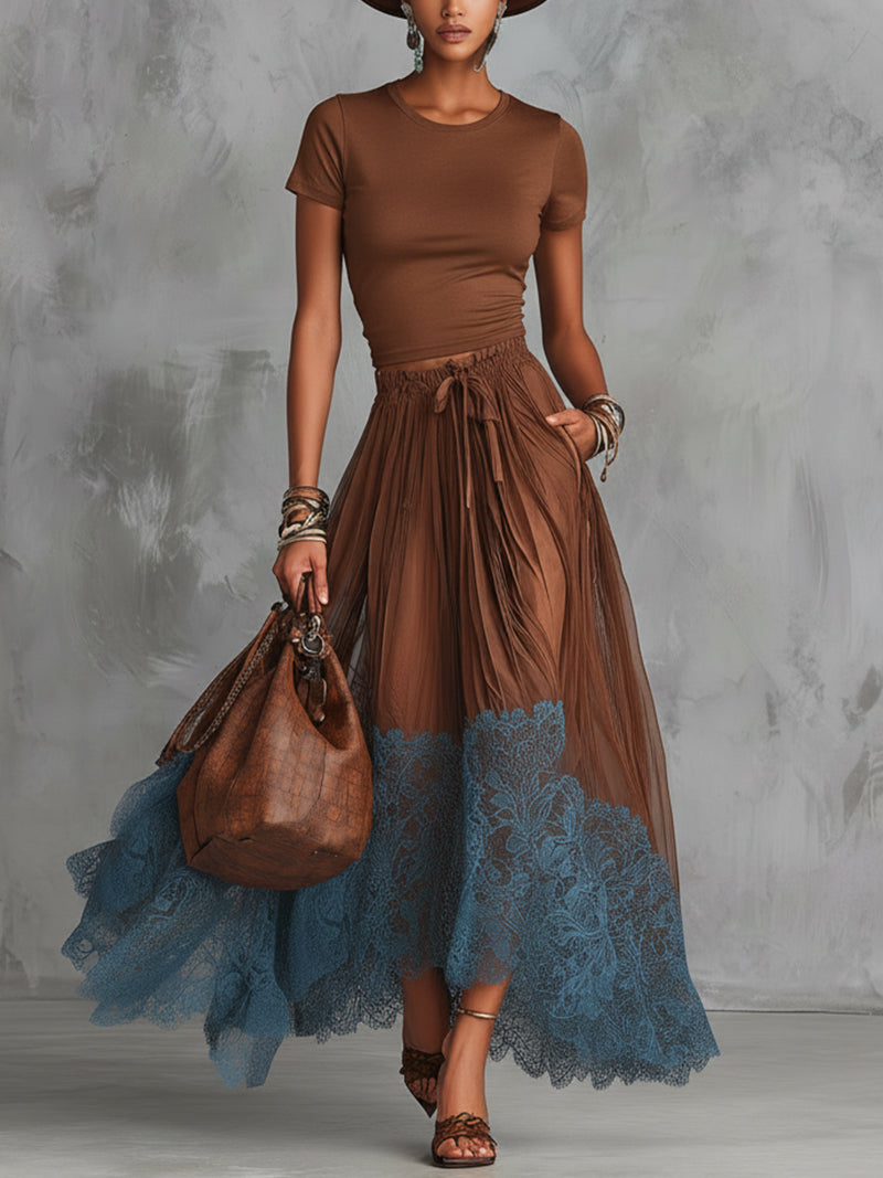 Valeria - Outfit Maxi Elegante con Gonna in Tulle