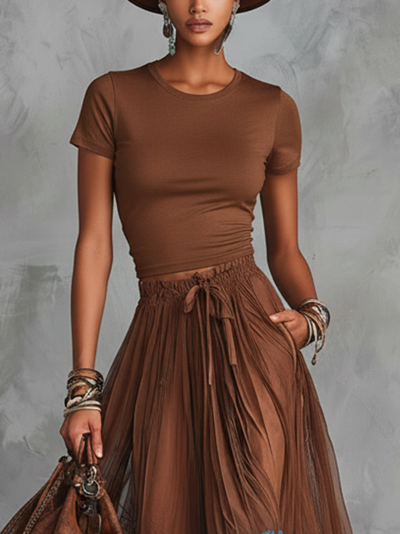 Valeria - Outfit Maxi Elegante con Gonna in Tulle