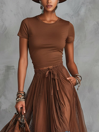 Valeria - Outfit Maxi Elegante con Gonna in Tulle