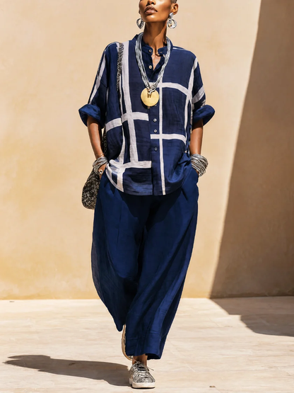 Isolde - Completo da camicia ampia e pantaloni casual