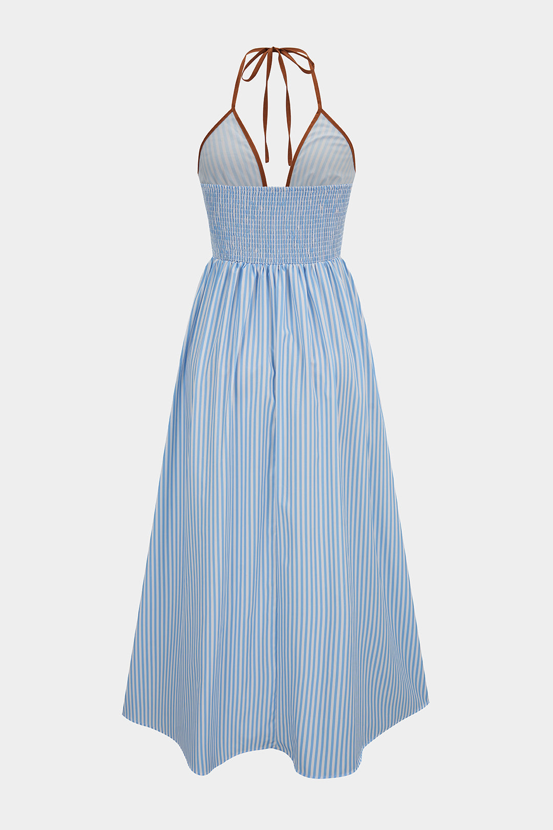 Azelith - Abito Maxi Halter a Righe Primaverili