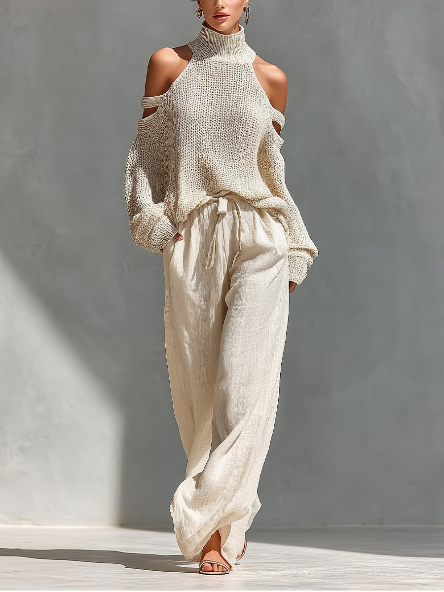 Camila - Outfit Sofisticato in Maglia e Lino