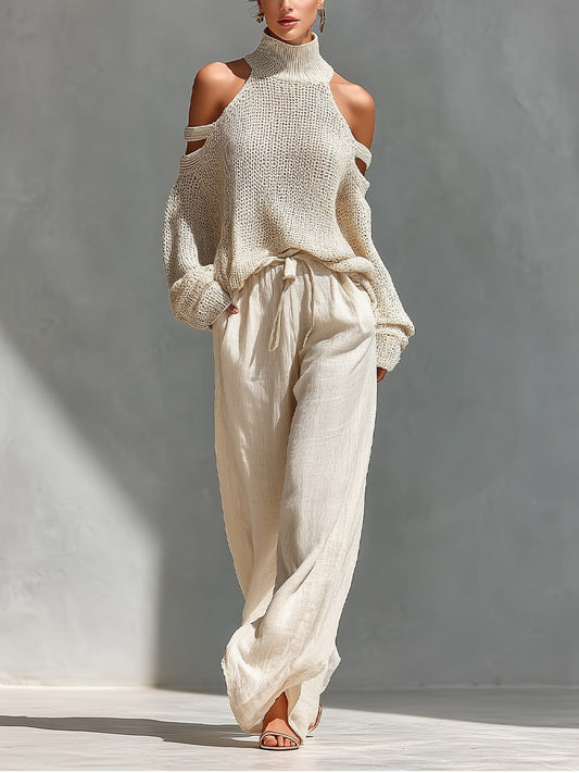 Camila - Outfit Sofisticato in Maglia e Lino