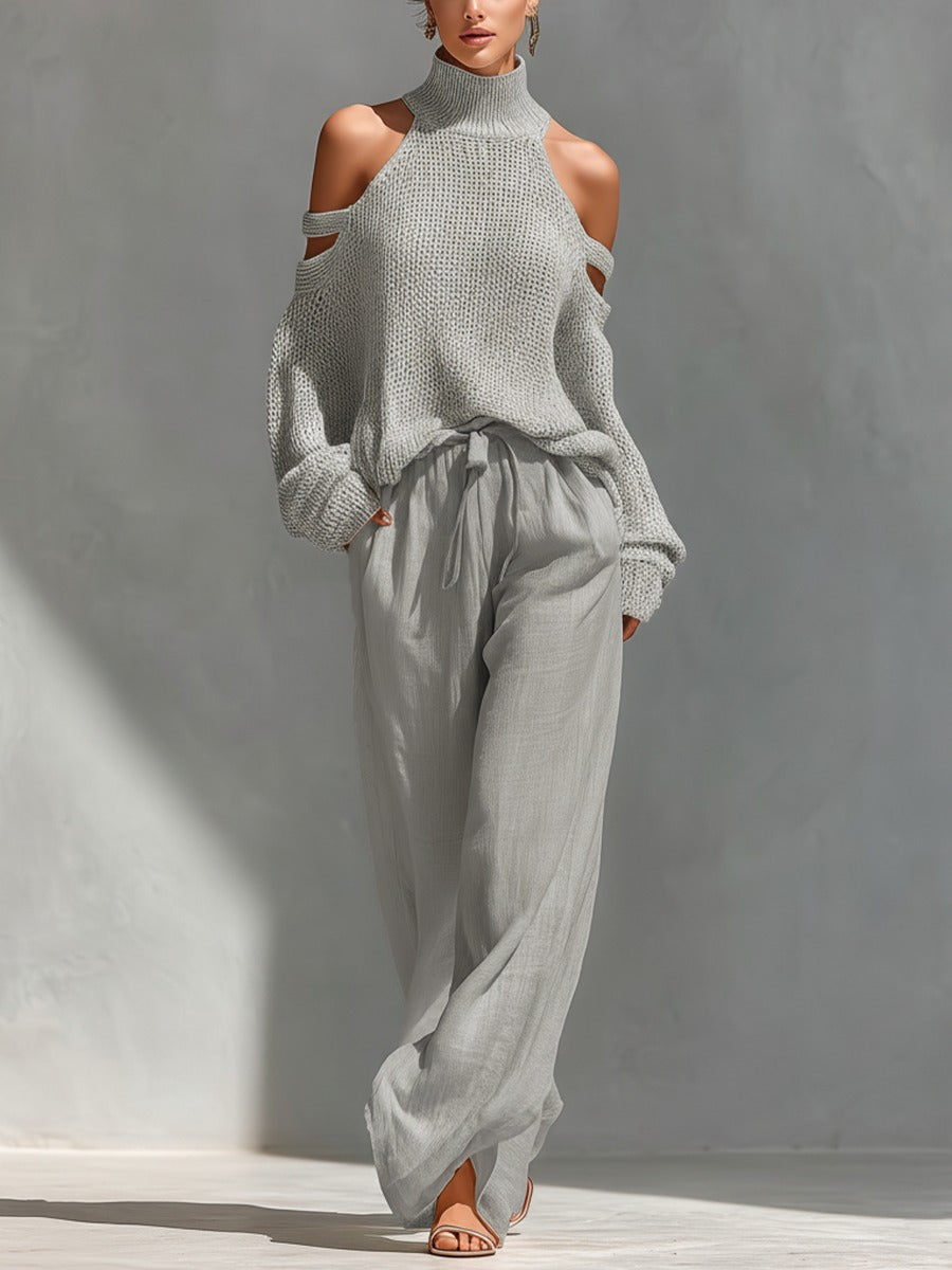 Camila - Outfit Sofisticato in Maglia e Lino