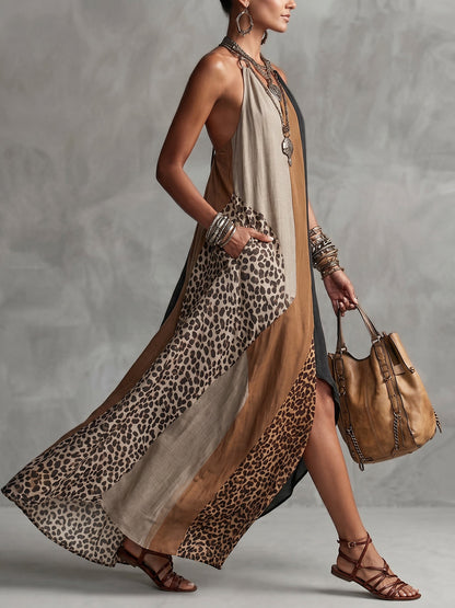 Vega - Abito Maxi Leopardato Premium