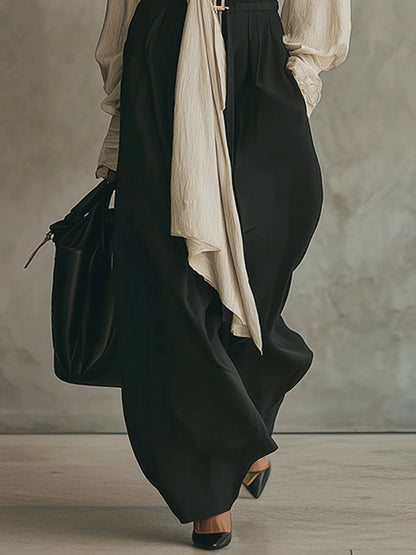 Serena - Outfit Elegante con Pantalone Dritto e Fiocco