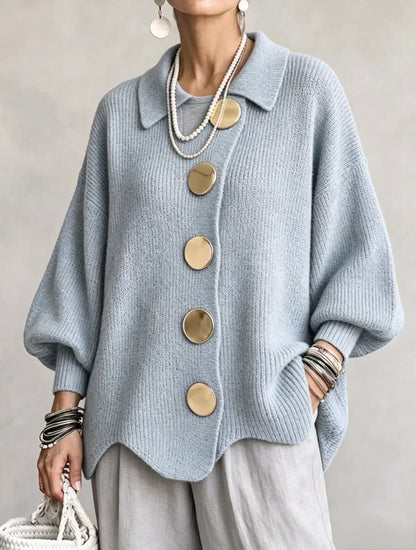 Eulalie - Cardigan Oversize Bottoni Dorati