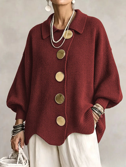 Eulalie - Cardigan Oversize Bottoni Dorati