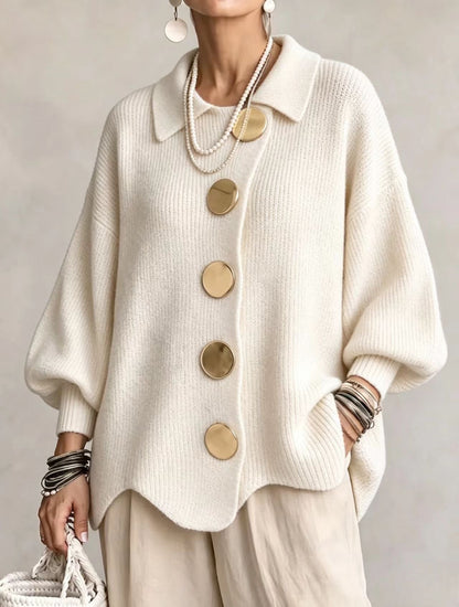 Eulalie - Cardigan Oversize Bottoni Dorati