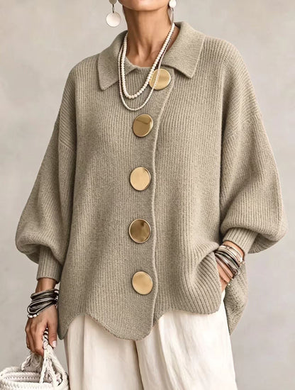 Eulalie - Cardigan Oversize Bottoni Dorati