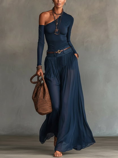Renata - Outfit Elegante in Tulle con una Spalla