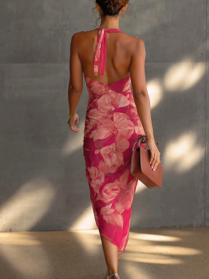 Isabella - Abito Bodycon Floreale con Spacco Laterale