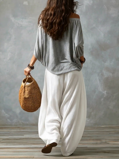 Luna - Outfit Spalle Scoperte e Pantalone Fluido