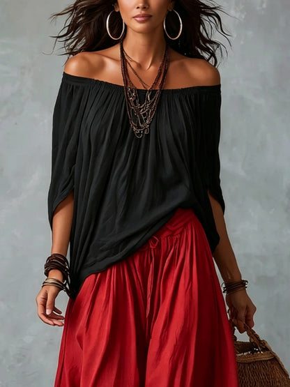 Luna - Outfit Spalle Scoperte e Pantalone Fluido