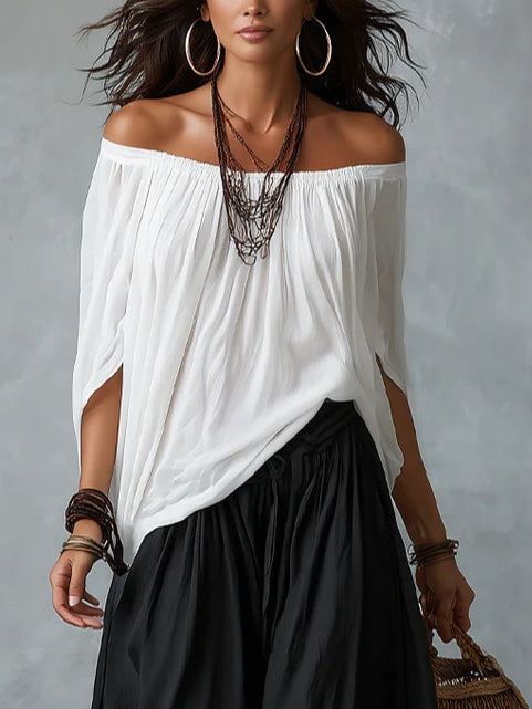 Luna - Outfit Spalle Scoperte e Pantalone Fluido