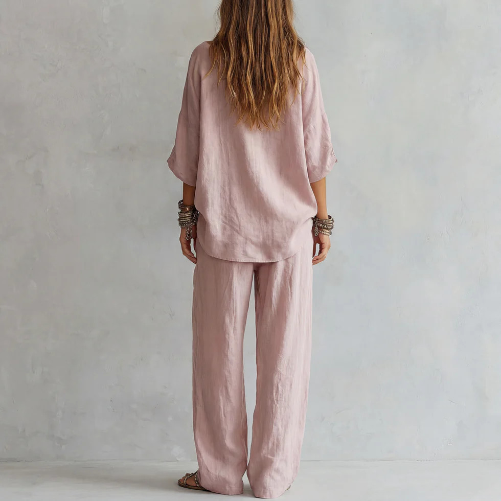 Gabriella - Outfit Spalle Scoperte e Pantalone Palazzo