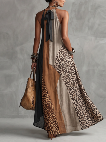 Vega - Abito Maxi Leopardato Premium