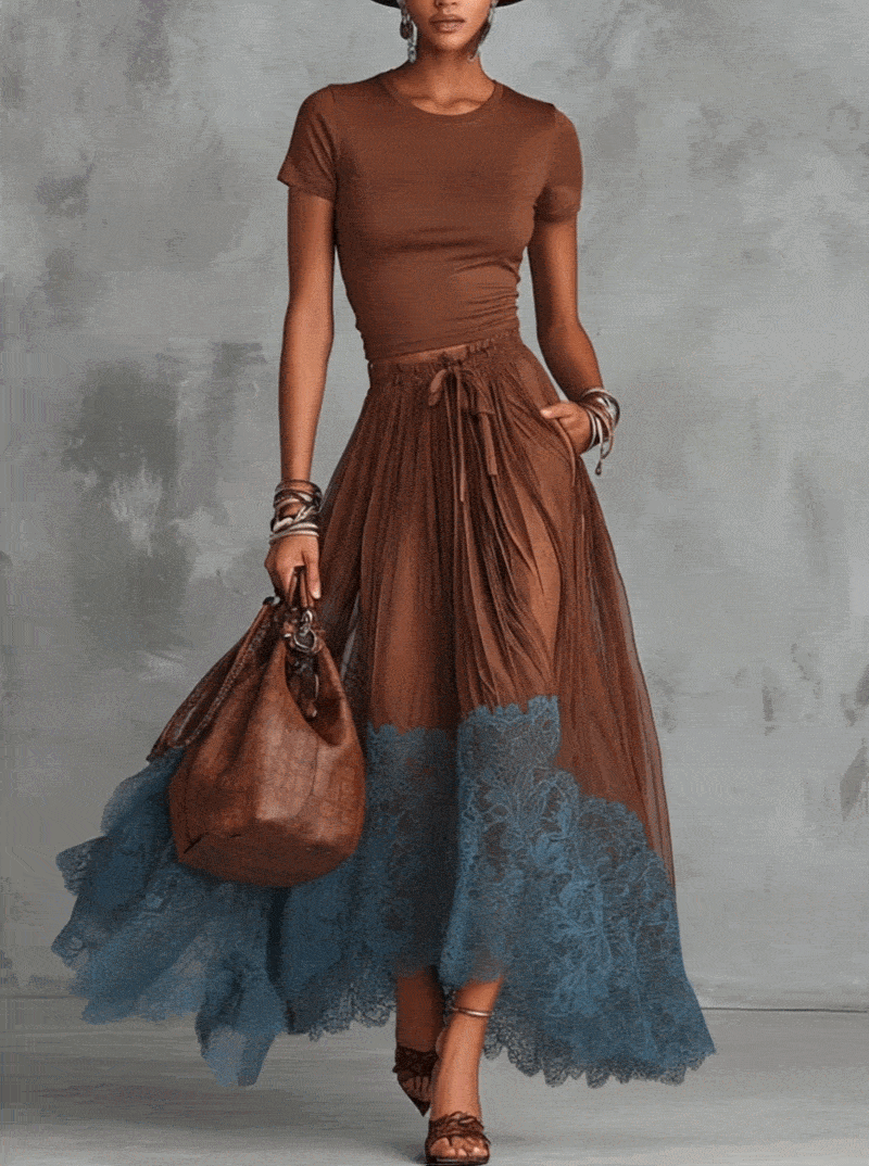 Valeria - Outfit Maxi Elegante con Gonna in Tulle