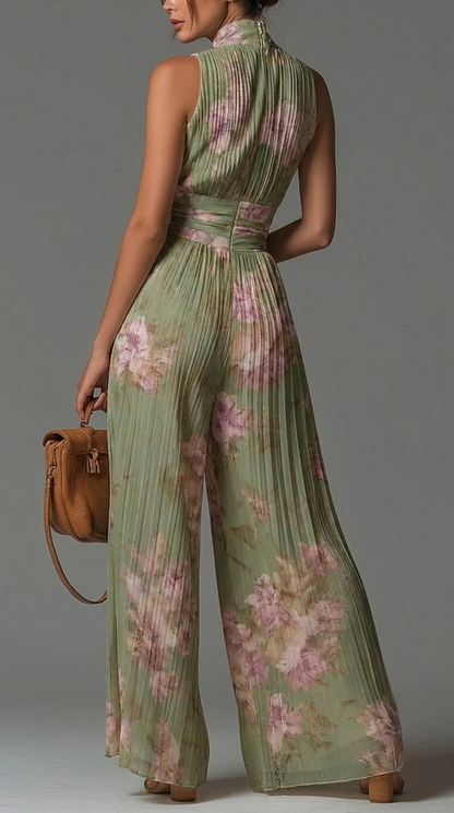 Celestia - Tute Plissettata Floreale in Chiffon