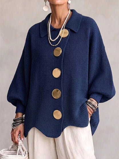 Eulalie - Cardigan Oversize Bottoni Dorati