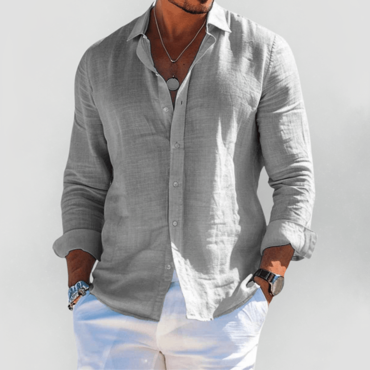 Kaelith - Camicia Estiva Leggera da Uomo